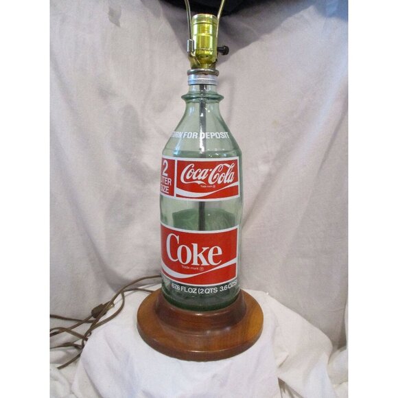 Classic Coke a cola bottle Table lamp vintage 1970 classic Desk Accent Light Pub - Picture 1 of 9